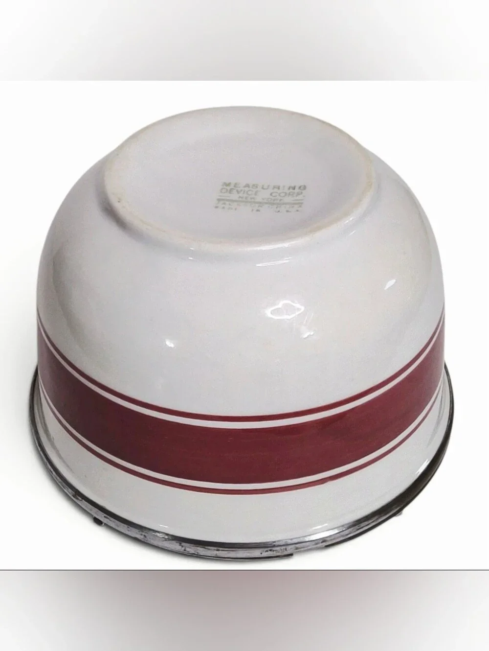 Jackson China Sugar Bowl Red Burgundy Stripe Flip Top Restaurant Diner Ware USA